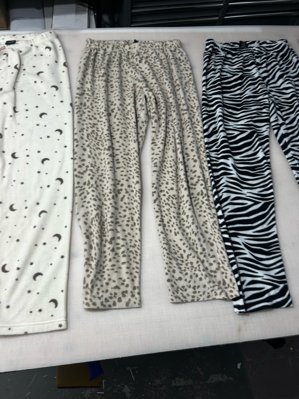 Womens Neutral Animal Print Lounge Pants - 3 pairs large